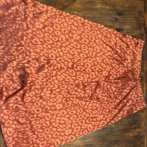 SHEIN Orange Leopard Print Midi Skirt